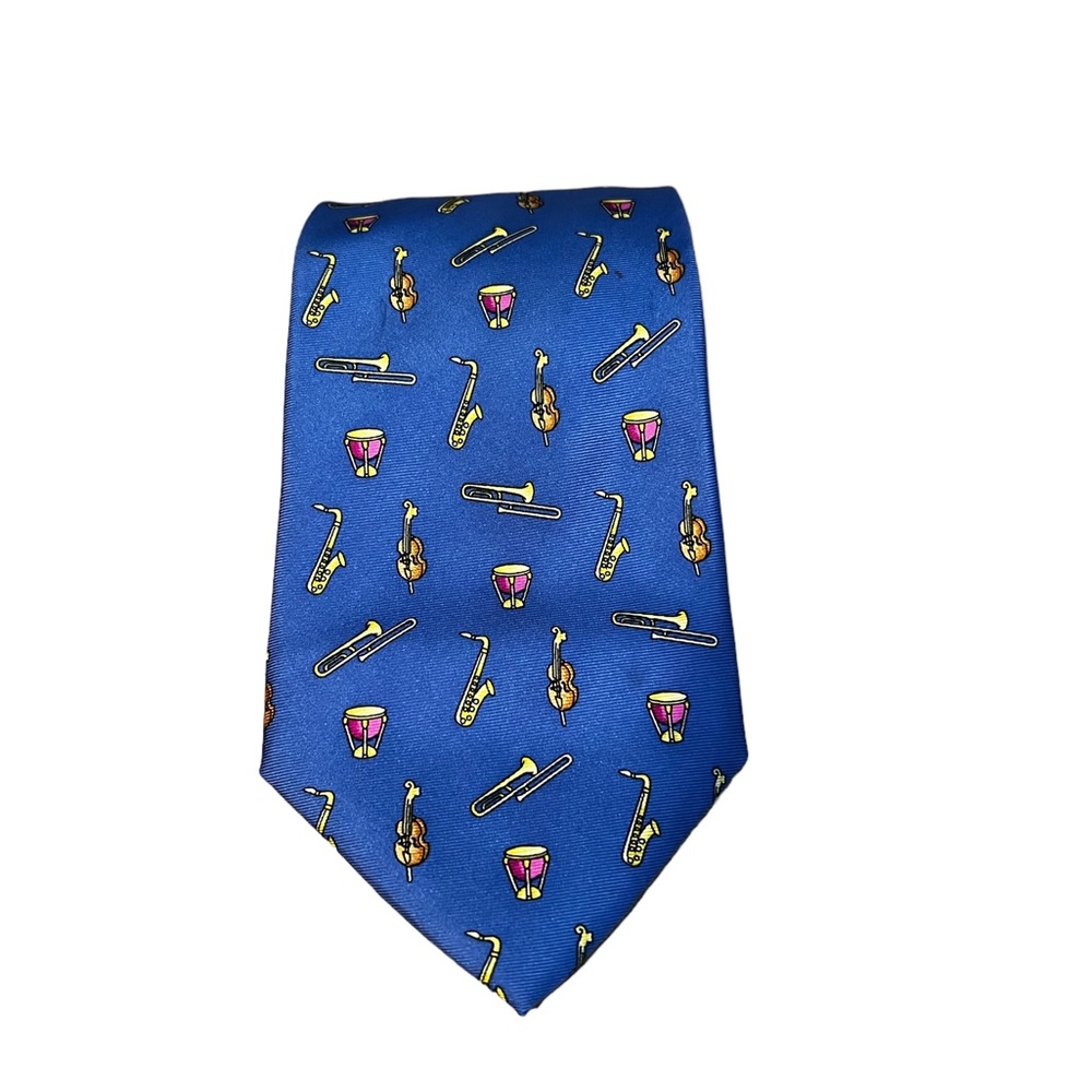 Beaufort Tie Rack Silk Blue Musical Instrument Tie OS